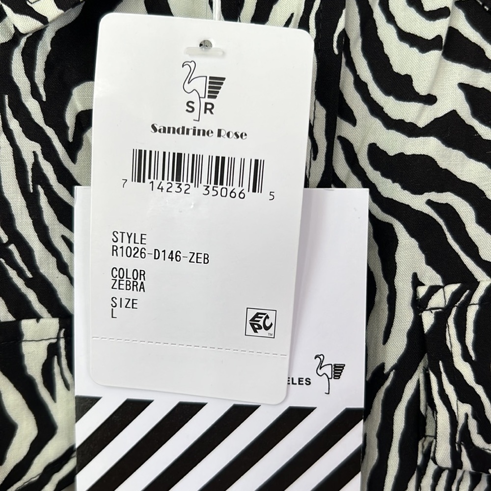 Free People x Sandrine Rose Zebra Animal Print Short Sleeve Top Size S - Picture 6 of 9